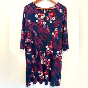 J Jill Petite Swing Dress Scoop Neck 3/4 Sleeves Wearever Women’s Plus xLP